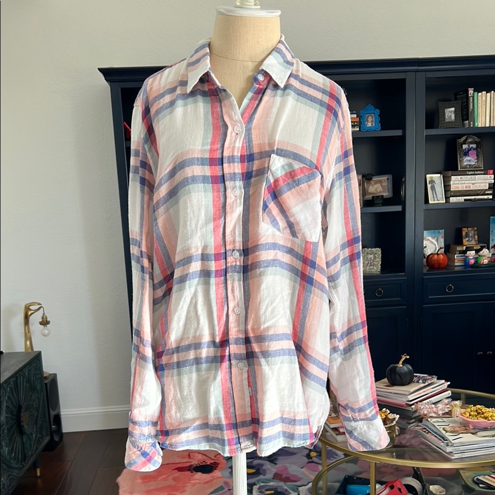 Rails Plaid Button Up Striped With Metallic Shirt… - image 1